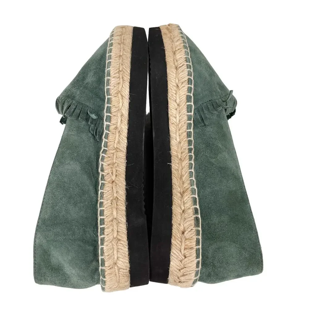 Palomitas by Paloma Barcelo Daniela Espadrilles Green Suede 36 6 Spain